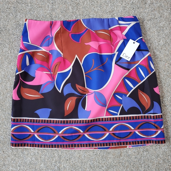 NWT Dex 1X Whimsigoth Retro 70s Mod Abstract Bohemian Resortwear Mini Skirt - Picture 6 of 10